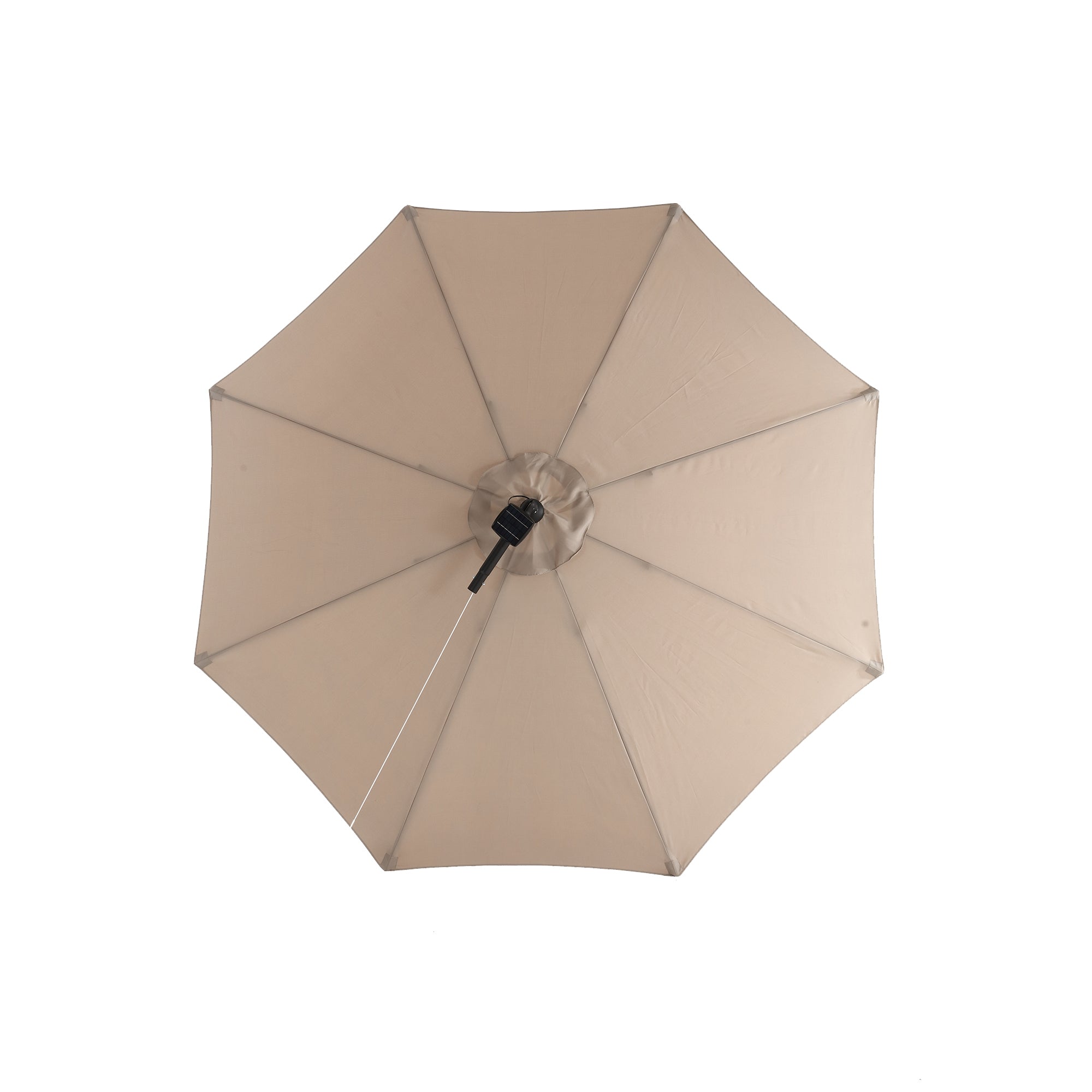 10ft Solar LED Offset Hanging Market Patio Umbrella  ( khaki )