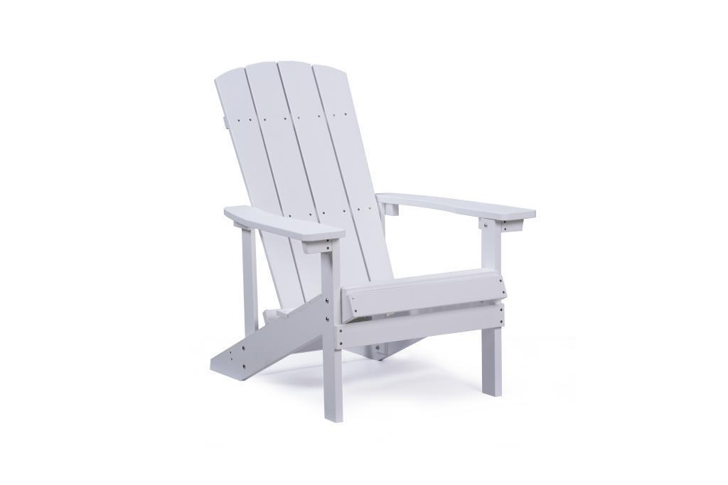 Patio Hips Plastic Adirondack Chair Lounger Weather Resistant Furniture for Lawn Balcony in White (2-Pack)