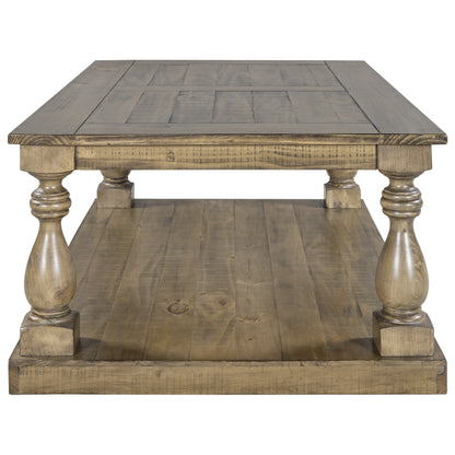 U_STYLE Rustic Floor Shelf Coffee Table with Storage,Solid Pine Wood (As same As WF287269AAD)