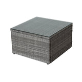 4 Piece Patio Sectional Wicker Rattan Outdoor Furniture Sofa Set with Storage Box Grey