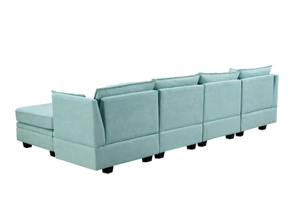 U_Style Modern Large U-Shape Modular Sectional Sofa,  Convertible Sofa Bed with Reversible Chaise for Living Room, Storage Seat