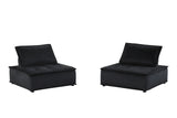 Anna Black Velvet Set of 2 Armless Lounge Chair