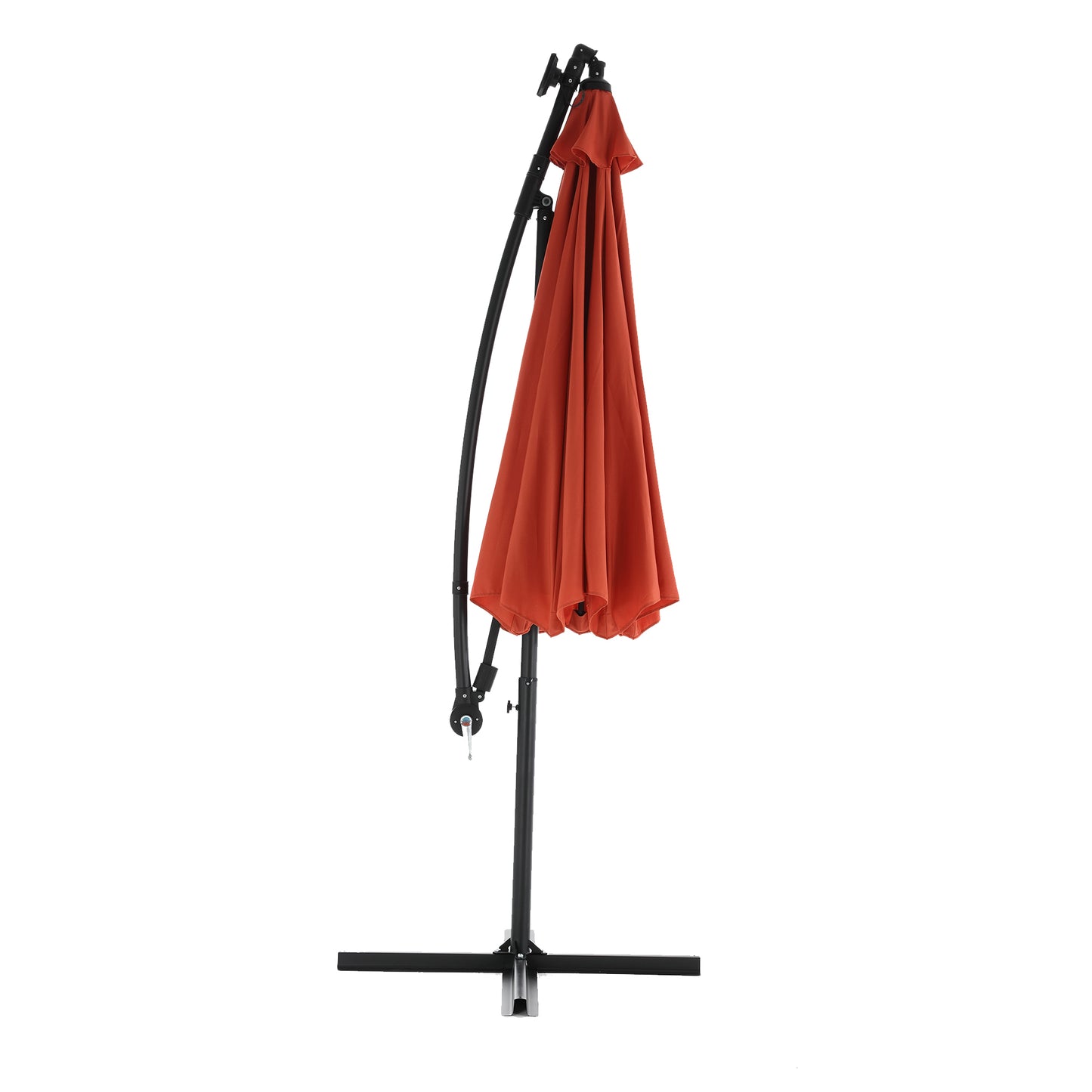 10ft Solar LED Offset Hanging Market Patio Umbrella  (orange )