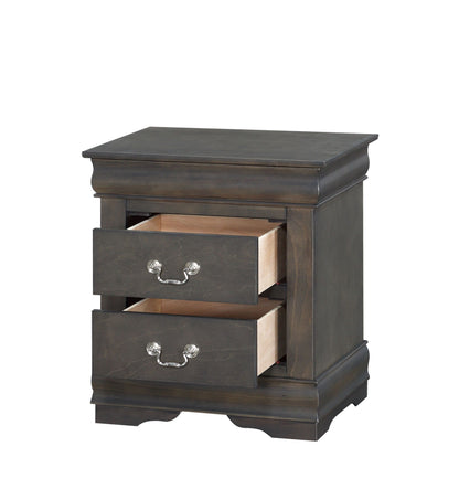 Glavbiku Louis Philippe Nightstand in Dark Gray 26793