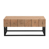 43.31'' Luxury Coffee Table with Two Drawers, Industrial Coffee Table for Living Room, Bedroom & Office