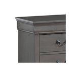 1pc Nightstand Gray Louis Philippe Solid wood English Dovetail Construction Antique Nickle Hanging Pulls