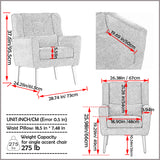 Modern Accent Chair Upholstered Foam Filled Living Room Chairs Comfy Reading Chair Mid Century Modern Chair with Chenille Fabric Lounge Arm Chairs Armchair for Living Room Bedroom (Yellow)