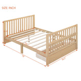 Convertible Crib/Full Size Bed with Drawers and 3 Height Options, Natural