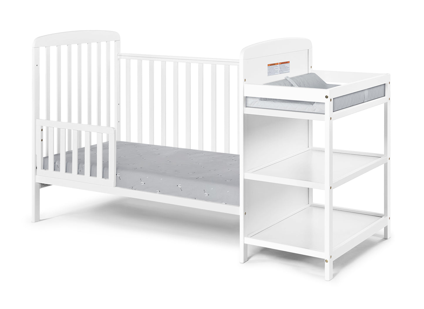 Ramsey 3-in-1 Convertible Crib and Changer Combo White