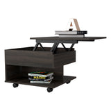 Lift Top Coffee Table Mercuri, Casters, Carbon Espresso Finish