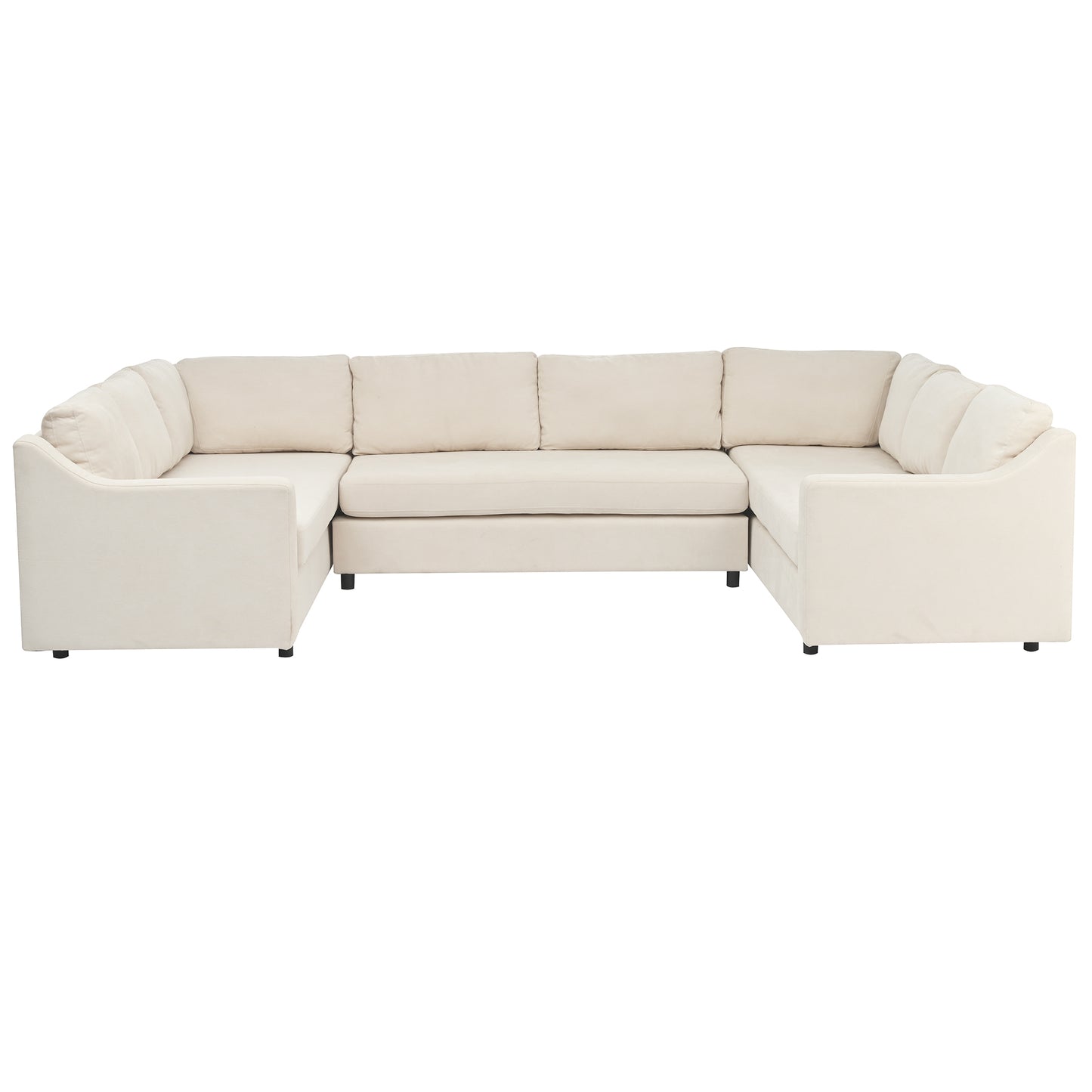 U_Style 3 Pieces Upholstered U-Shaped Large Sectional Sofa with Thick Seat and Back cushions