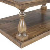 U_STYLE Rustic Floor Shelf Coffee Table with Storage,Solid Pine Wood (As same As WF287269AAE)