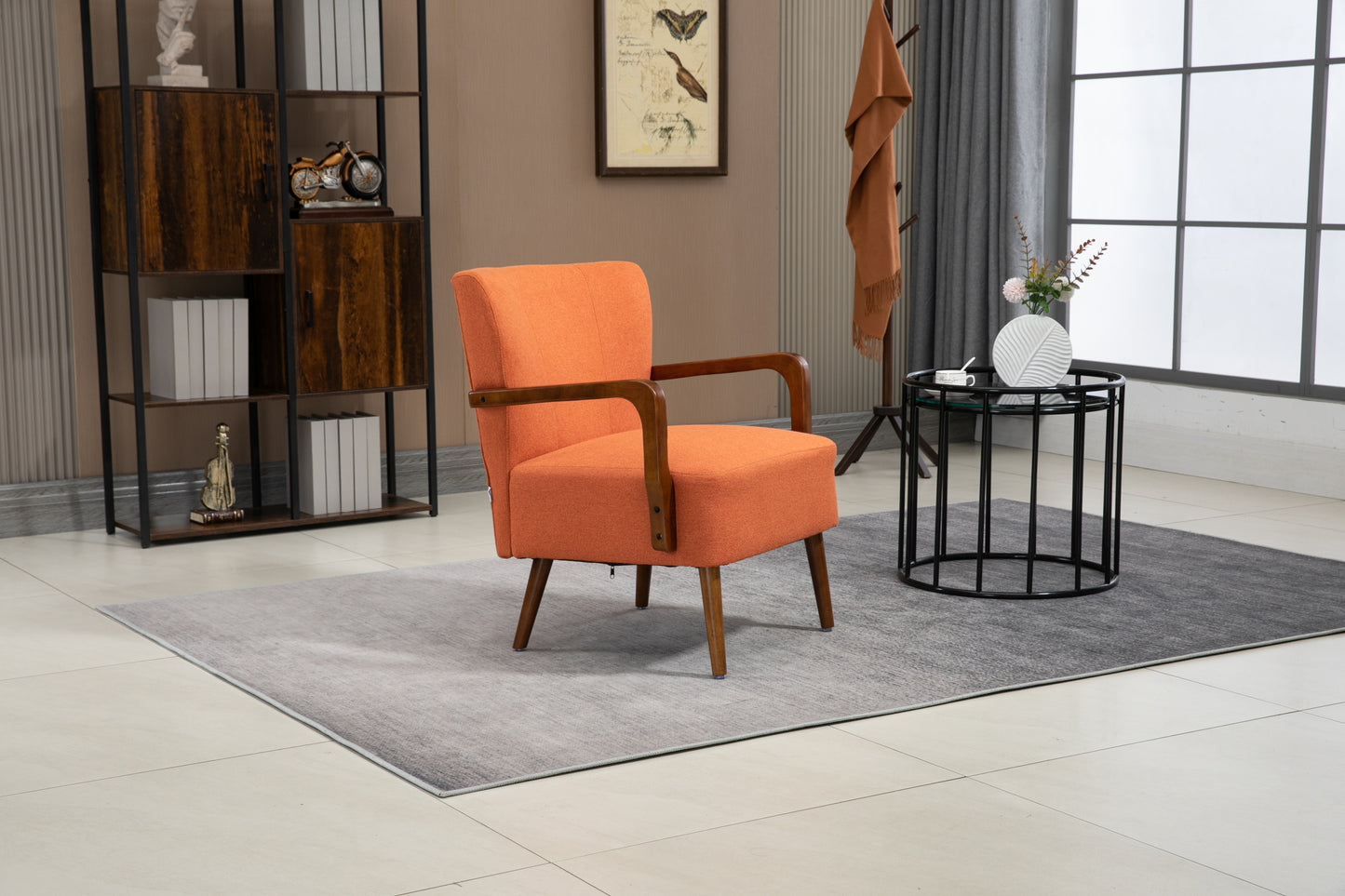 COOLMORE Wood Frame Armchair,  Modern Accent Chair Lounge Chair for Living Room