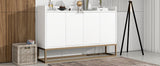 TREXM Modern Sideboard Elegant Buffet Cabinet with Large Storage Space for Dining Room, Entryway (White)