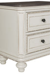 Antique White and Brown-Gray Finish1pc Nightstand of Drawers Black Knobs Traditional Design Bedroom Furniture