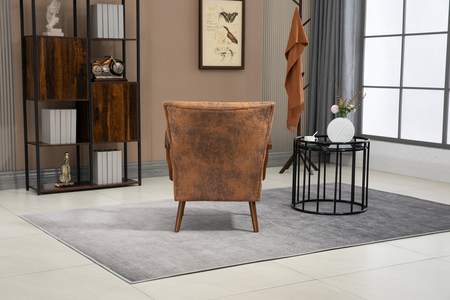 COOLMORE Wood Frame Armchair,  Modern Accent Chair Lounge Chair for Living Room