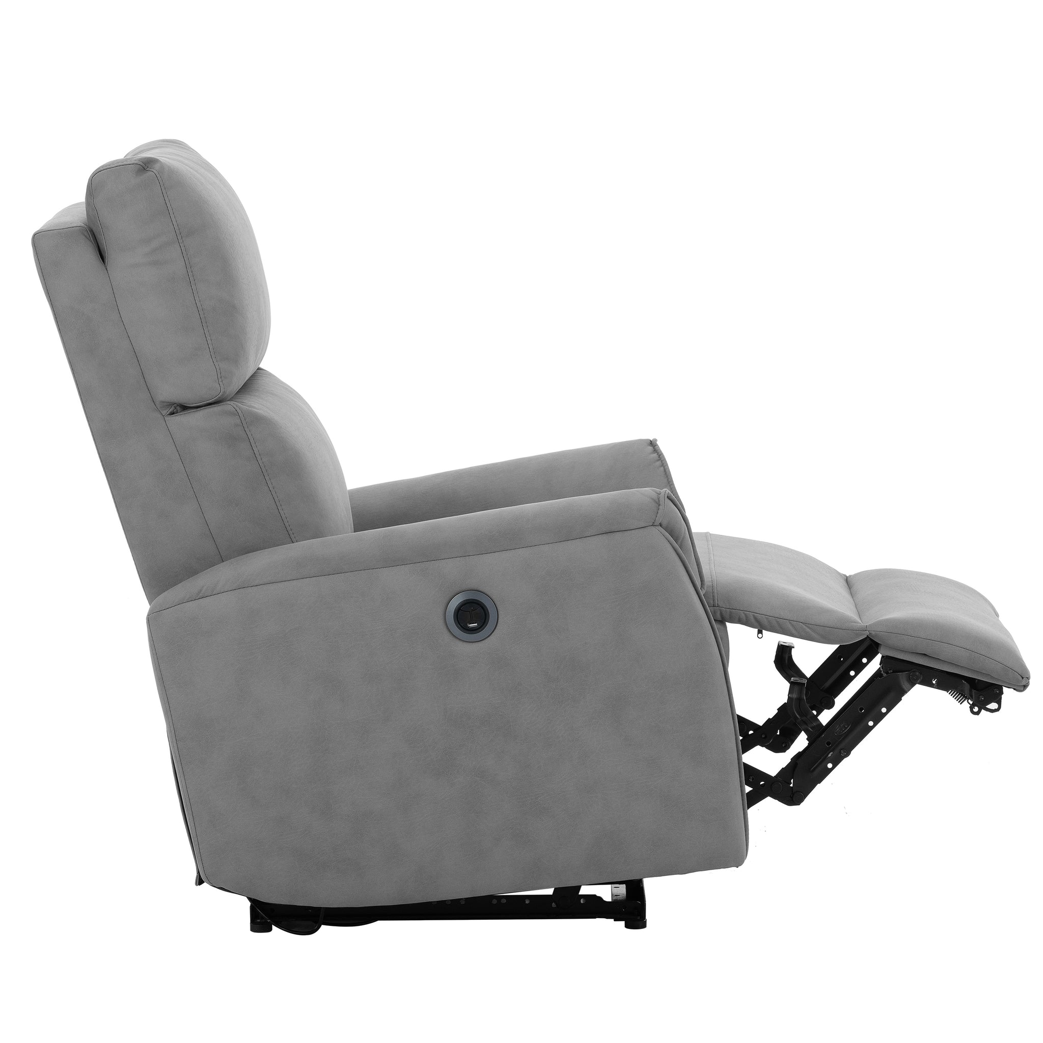 Electric Power Recliner Chair,Upholstered Foam Lounge Single Sofa,Reclining Chair with USB Charging Ports,Home Theater Seating, Living Room Bedroom, Gray