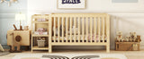 Convertible Crib with Changing Table, Natural