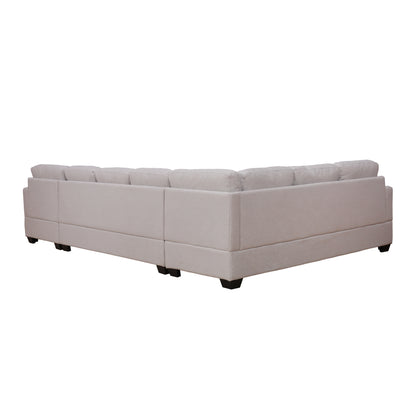 Ustyle Modern Large Upholstered  U-Shape Sectional Sofa, Extra Wide Chaise Lounge Couch,  Beige