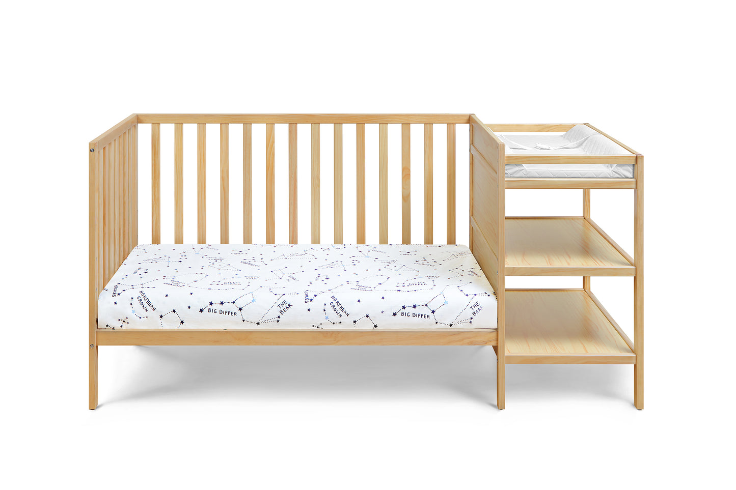 Palmer 3-in-1 Convertible Crib and Changer Combo Natural