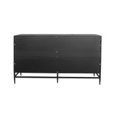 Accent Black Lacquered 4 Door Wooden Cabinet Sideboard Buffet Server Cabinet Storage Cabinet, for Living Room, Entryway, Hallway, Office, Kitchen and Dining Room