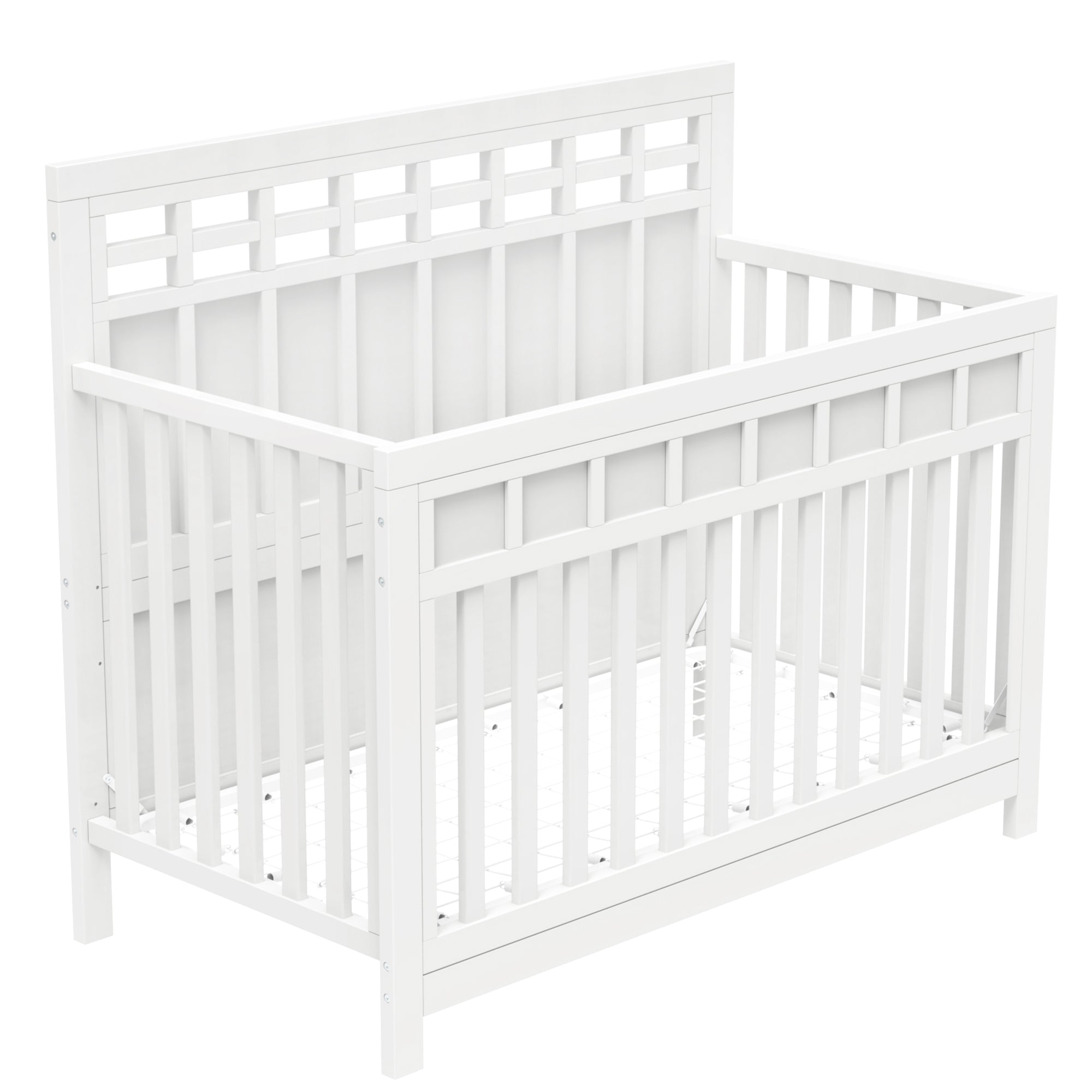 Certified Baby Safe Crib, Pine Solid Wood, Non-Toxic Finish, Snow White