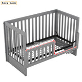 Convertible Crib with Changing Table, Gray