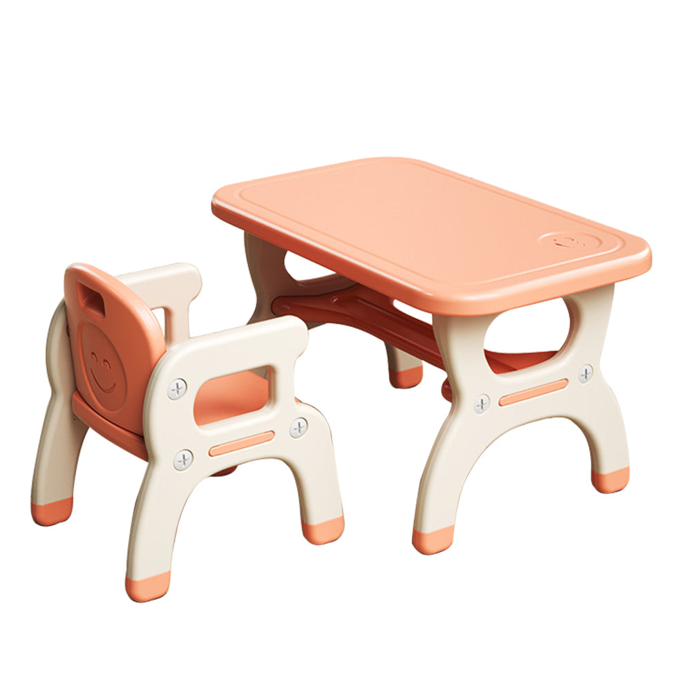 Premium Kids pink color  Learning Desk and Chair Set Ideal for Preschoolers, Home Use, and Kindergarten (One desk and Two Chairs)