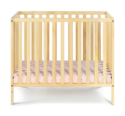 Palmer 3-in-1 Convertible Mini Crib Natural w/ Mattress pad