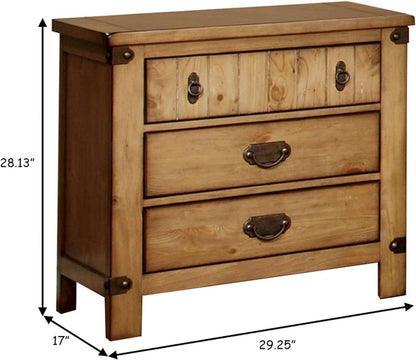 Cottage Style Weathered Elm 1pc Nightstand Ball Bearing Metal Glide USB Charger/Power Outlet In Night Stand Top Drawer Bedroom Bedside Table