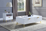 ACME Gaines Coffee Table, White High Gloss Finish LV01139