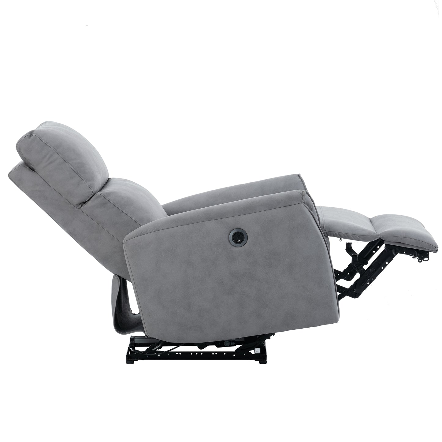 Electric Power Recliner Chair,Upholstered Foam Lounge Single Sofa,Reclining Chair with USB Charging Ports,Home Theater Seating, Living Room Bedroom, Gray