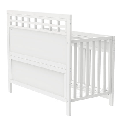 Certified Baby Safe Crib, Pine Solid Wood, Non-Toxic Finish, Snow White