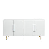 Sideboard Buffet Cabinet with Storage Modern Storage Cabinets with 4 Doors with Handle for Living Room Dining Room Entryway, White