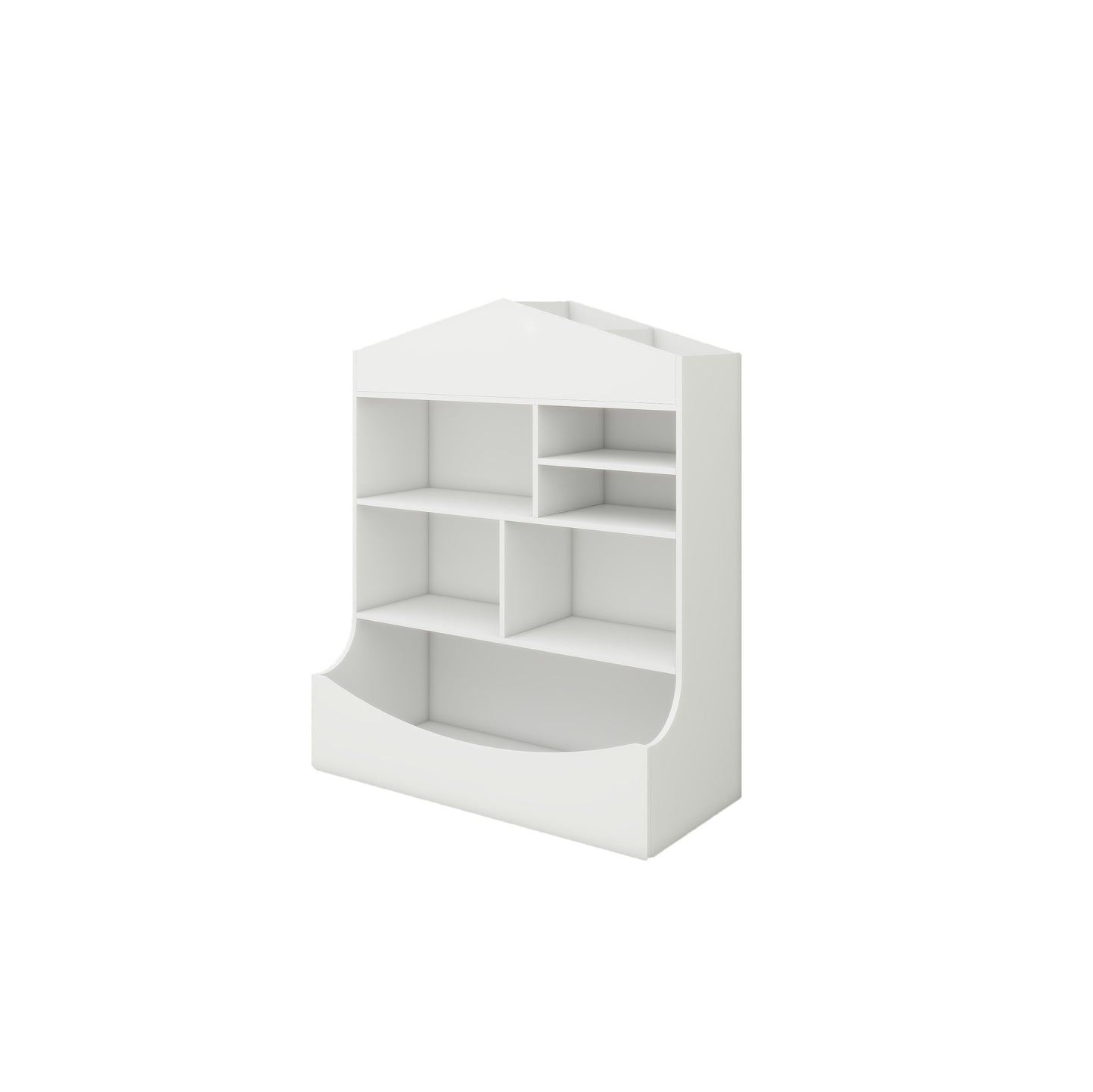 Children's Multi-Functional 7 Shelf Bookcase, Storage Display, Rack, Organizer, White,14.37" D x 31.50" W x39.37" H