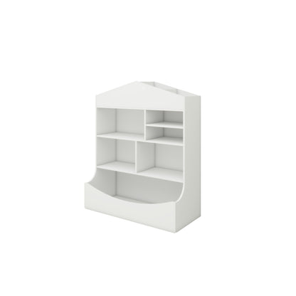 Children's Multi-Functional 7 Shelf Bookcase, Storage Display, Rack, Organizer, White,14.37" D x 31.50" W x39.37" H