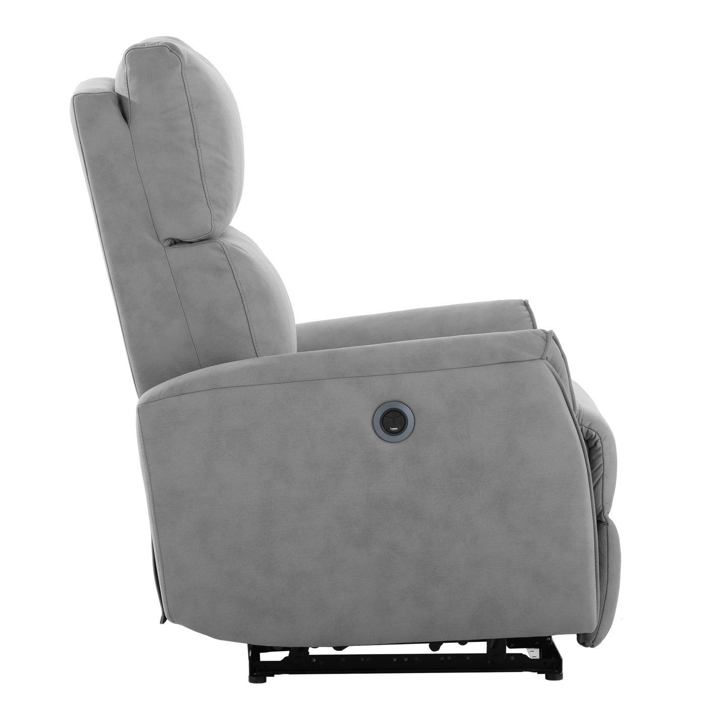 Electric Power Recliner Chair,Upholstered Foam Lounge Single Sofa,Reclining Chair with USB Charging Ports,Home Theater Seating, Living Room Bedroom, Gray