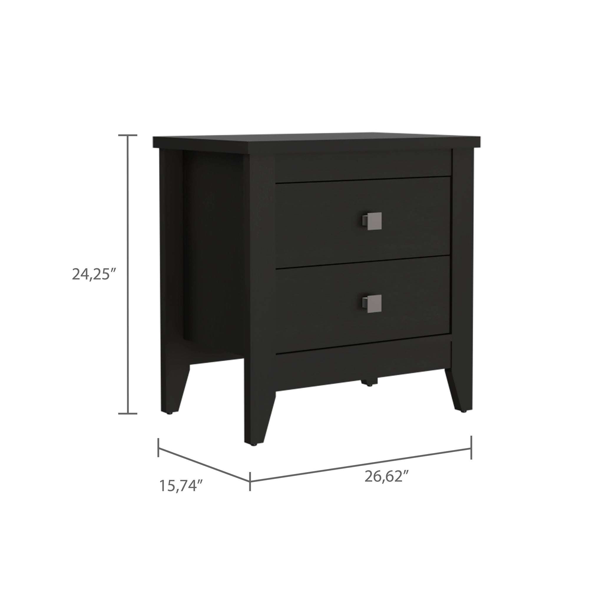 Windsor 2-Drawer Nightstand Black Wengue