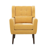 Modern Accent Chair Upholstered Foam Filled Living Room Chairs Comfy Reading Chair Mid Century Modern Chair with Chenille Fabric Lounge Arm Chairs Armchair for Living Room Bedroom (Yellow)