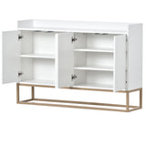 TREXM Modern Sideboard Elegant Buffet Cabinet with Large Storage Space for Dining Room, Entryway (White)