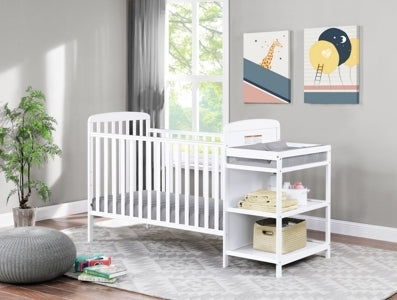 Ramsey 3-in-1 Convertible Crib and Changer Combo White