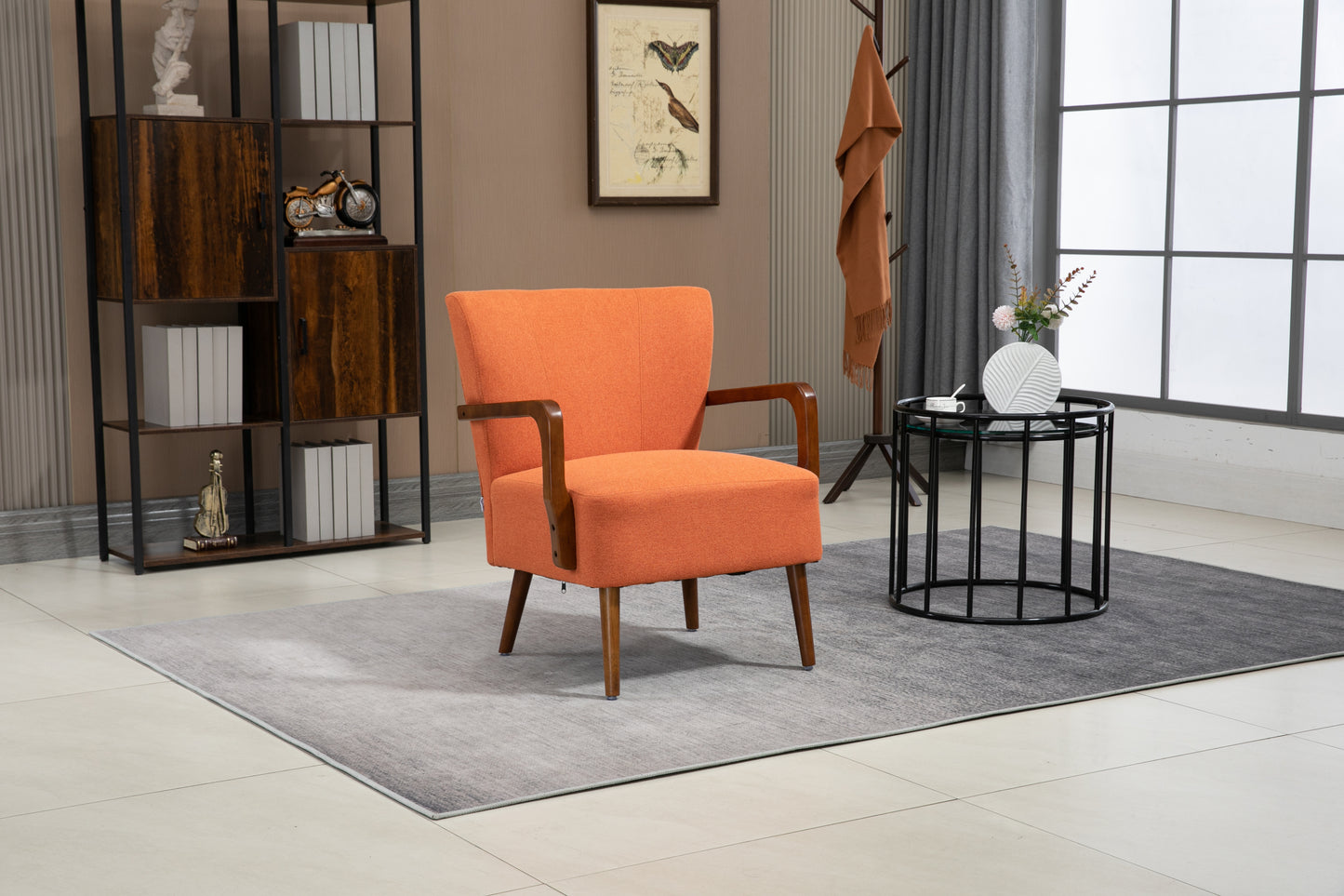 COOLMORE Wood Frame Armchair,  Modern Accent Chair Lounge Chair for Living Room