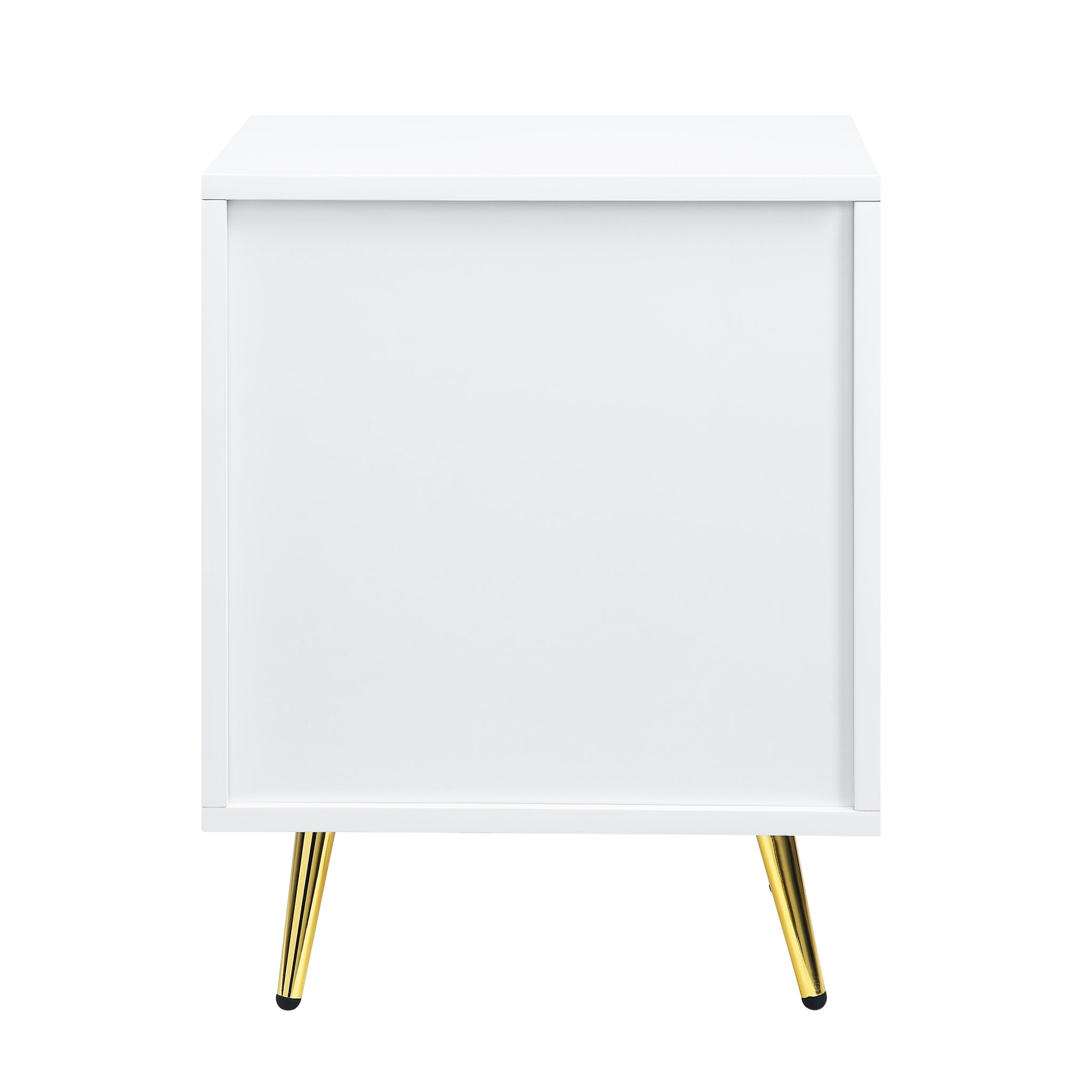 Glavbiku Gaines Nightstand, White High Gloss Finish BD01035