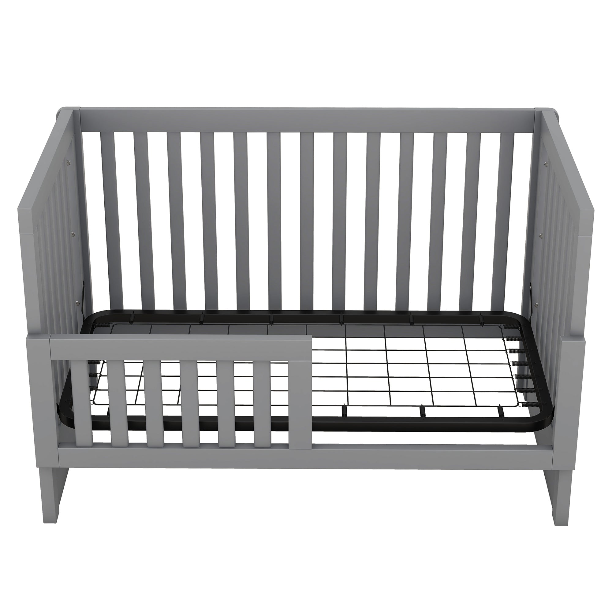 Convertible Crib with Changing Table, Gray