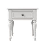 Solid Wood One-Drawer Nightstand for Nursery, Kid's Room, Bedroom, White