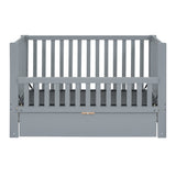 Convertible Crib/Full Size Bed with Drawers and 3 Height Options, Gray