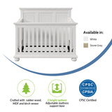 Traditional Farmhouse Style 4-in-1 Full Size Convertible Baby Crib - Converts to Toddler Bed, Daybed and Full-Size Bed, White