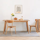 Dining chair wooden FAS grade oak natural wood made in North America 100% dirt-free wood chair solid chair table chair wooden living room chair simple and natural 46.5 * 54 * 80cm (4 pcs/box)