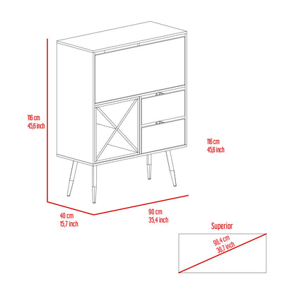 Somerville 4-Bottle 2-Drawer Bar Cabinet Mahogany and Black Wengue