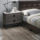 Bedroom Furniture Contemporary Look Grey Color Nightstand Drawers Bed Side Table plywood